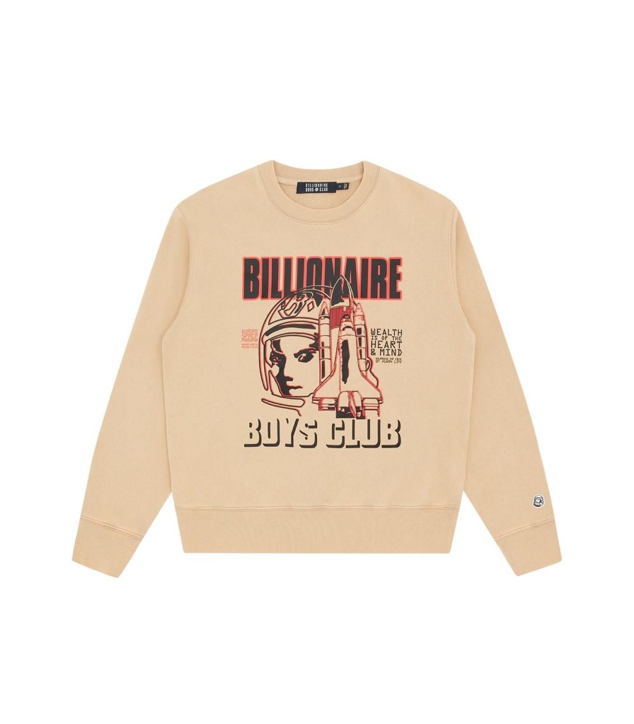 Billionaire Boys Club Spring '24 Sweatshirts | Space Program Crewneck - Light Tan