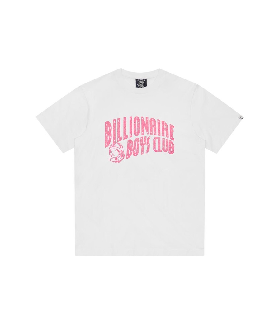 SELFRIDGES GLITTER PACK T-Shirts | Glitter Arch Logo T-Shirt - White/Pink