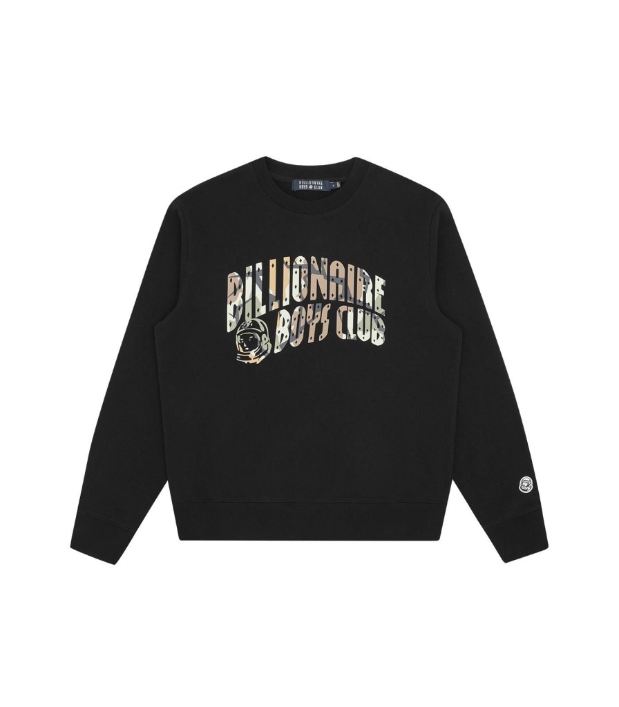 Billionaire Boys Club Spring '24 Sweatshirts | Camo Arch Logo Crewneck - Black