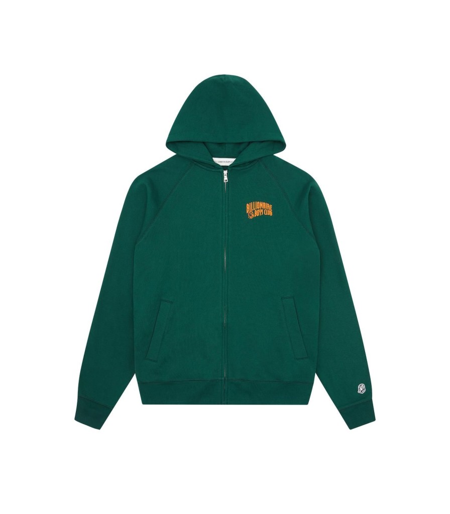 Billionaire Boys Club Classics Hoodies | Small Arch Logo Zip Through Hood - Kelly Green