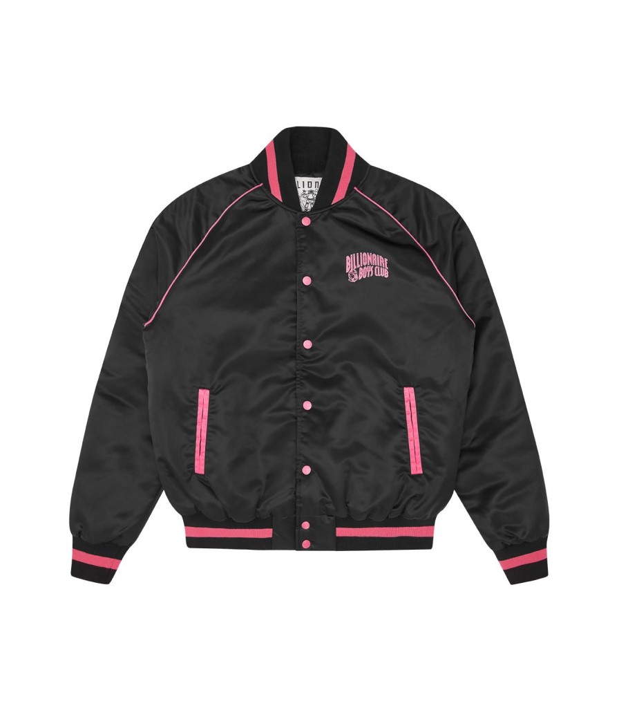 SELFRIDGES GLITTER PACK Outerwear | Satin Bomber Jacket - Black/Pink