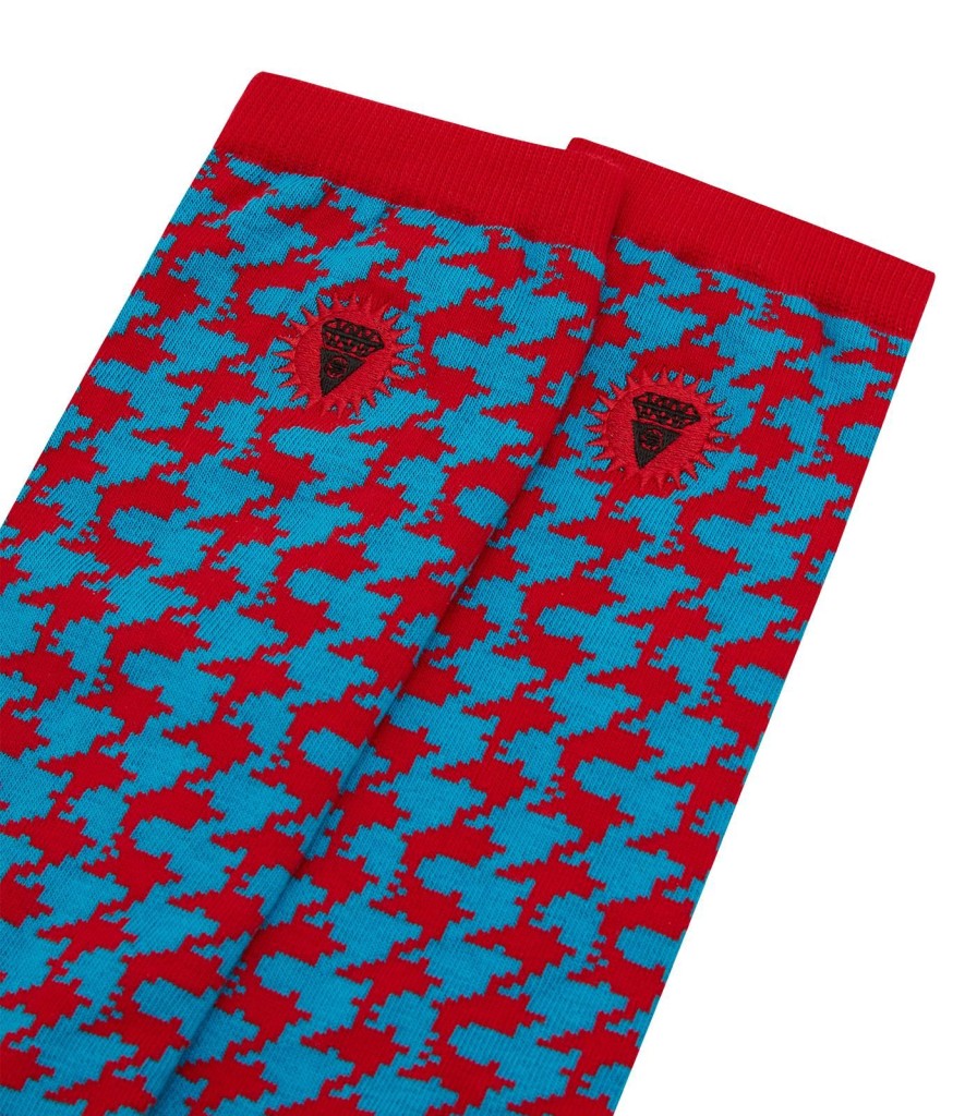 ICECREAM Pre-Spring '24 Accessories | Houndstooth Socks - Blue/Red