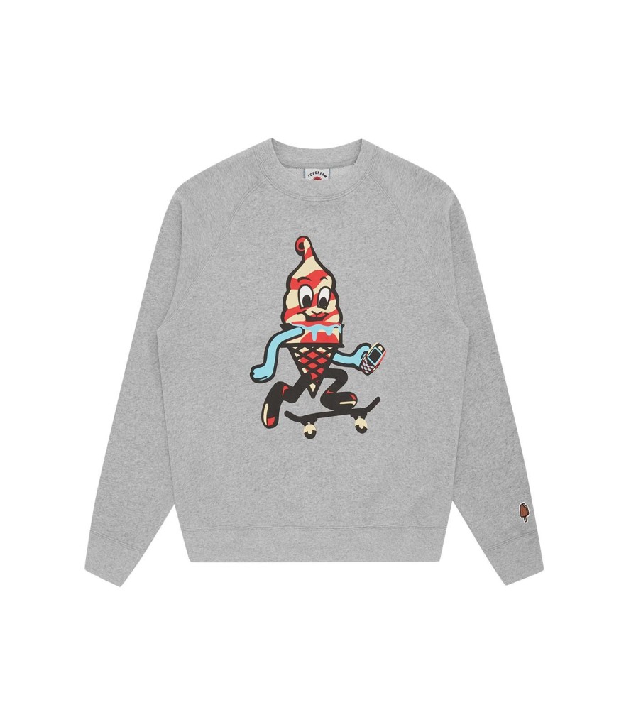 ICECREAM Pre-Spring '24 Sweatshirts | Skate Cone Crewneck - Heather Grey