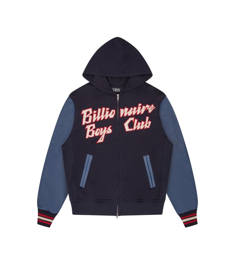 Billionaire Boys Club Pre-Spring '24 Hoodies | Leather Sleeve Zip-Through Hood