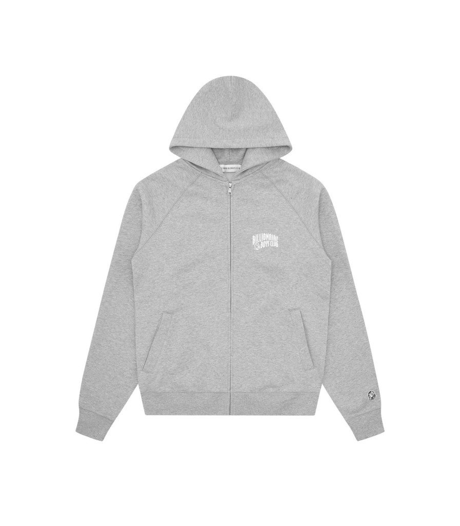 Billionaire Boys Club Classics Hoodies | Small Arch Logo Zip Through - Heather Grey