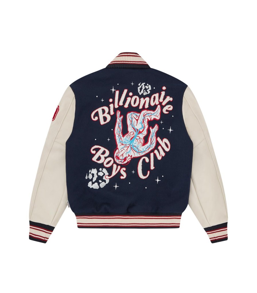 Billionaire Boys Club 20th Anniversary Outerwear | 20Th Anniversary Leather Sleeve Varsity Jacket