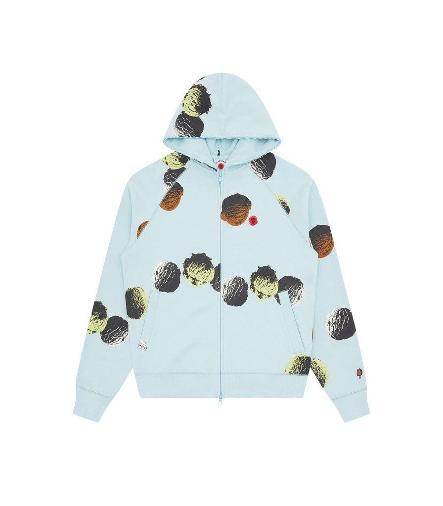 ICECREAM Pre-Spring '24 Hoodies | Scoop Zip Through Hood - Blue