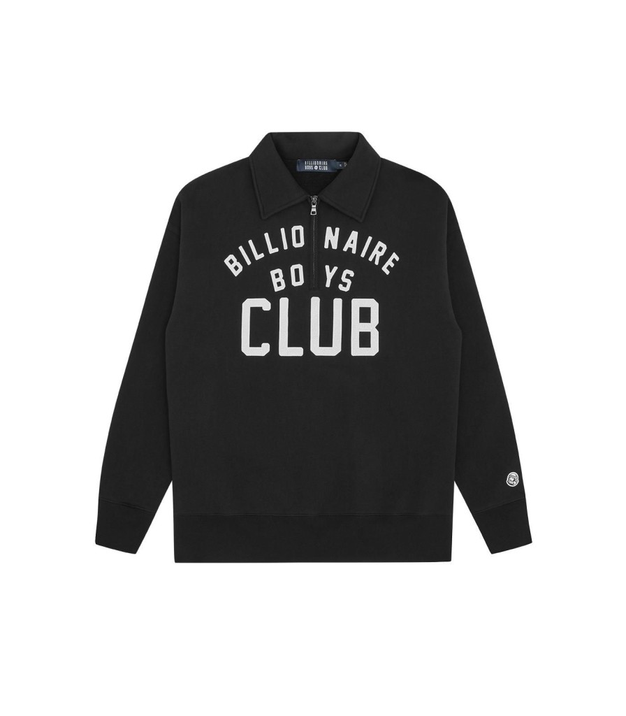 Billionaire Boys Club Spring '24 Sweatshirts | Collared Half Zip Sweater - Black