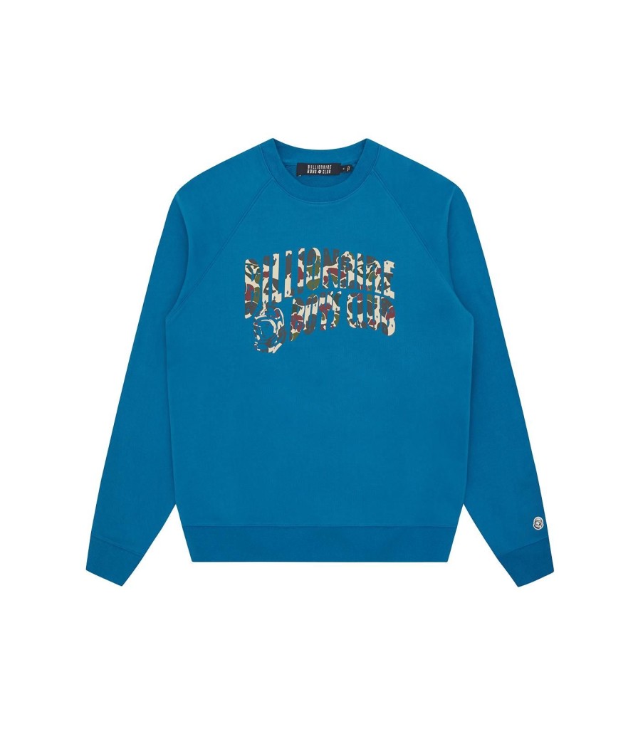 Billionaire Boys Club Pre-Spring '24 Sweatshirts | Duck Camo Arch Logo Crewneck - Blue