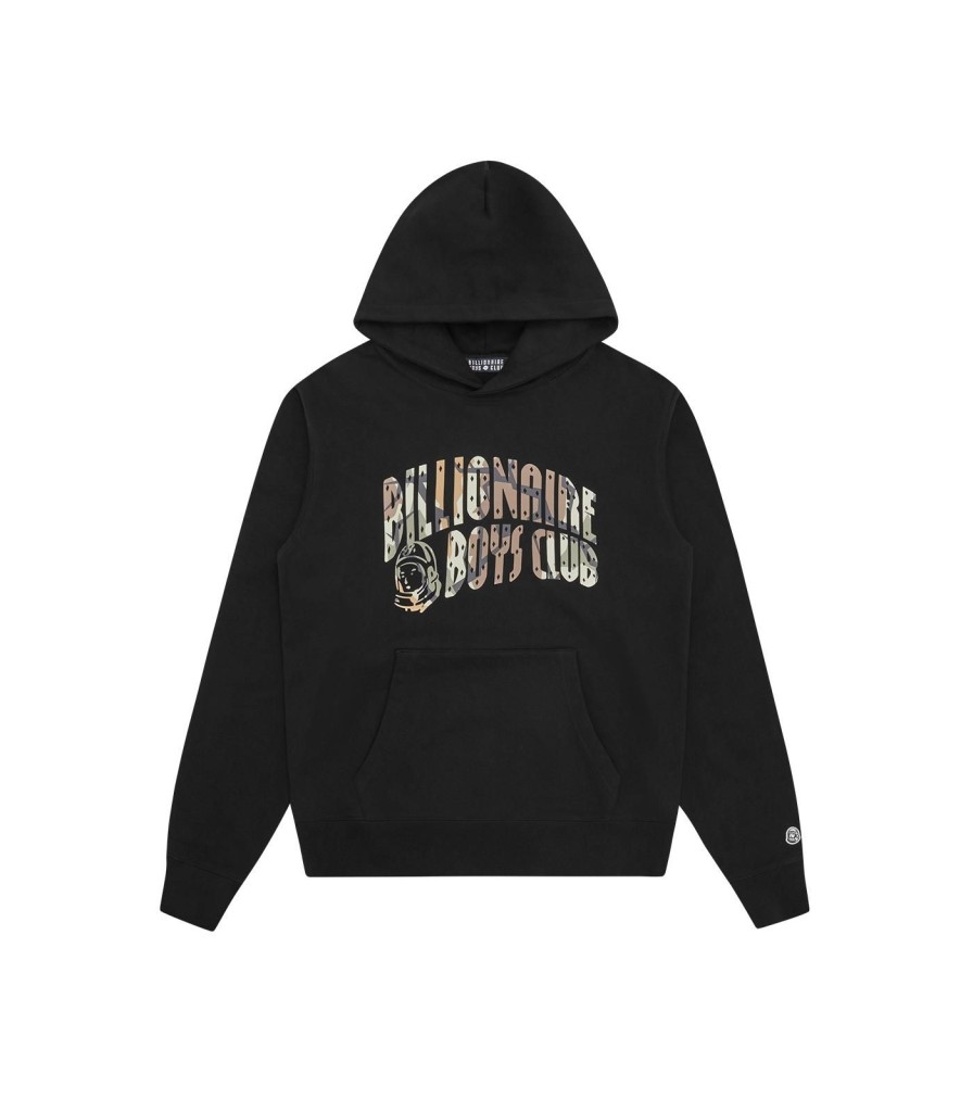 Billionaire Boys Club Spring '24 Hoodies | Camo Arch Logo Popover Hood - Black