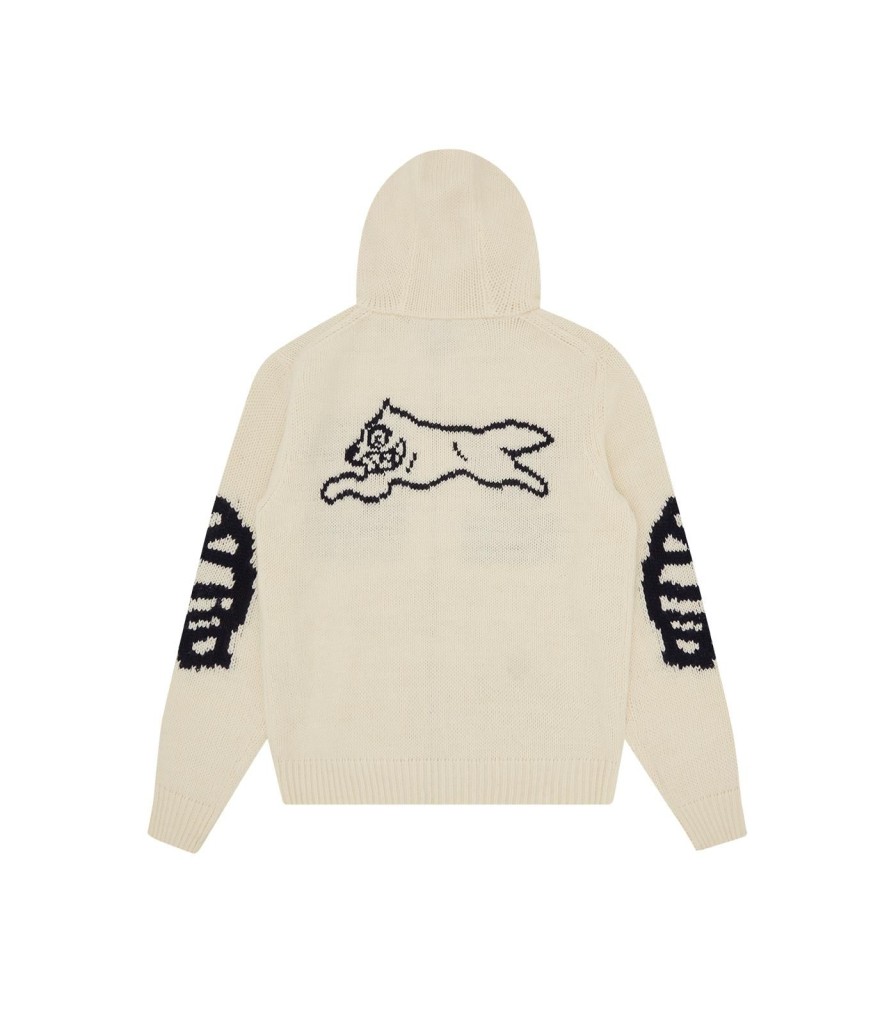 ICECREAM Spring '24 Hoodies | Running Dog Knitted Zip Through - Cream