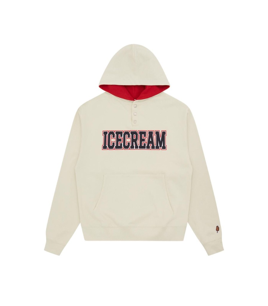 ICECREAM Pre-Spring '24 Hoodies | Button Up Popover Hood - Off-White