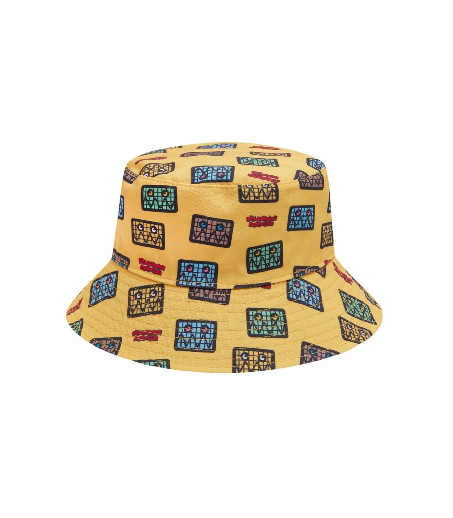 Billionaire Boys Club Kids Kids | Kids Jumble Robot A/O Print Reversible Bucket Hat - Navy/Yellow