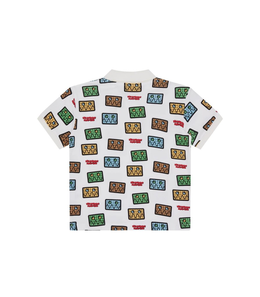 Billionaire Boys Club Kids Kids | Kids Jumble Robot A/O Print Pique Polo Shirt - White