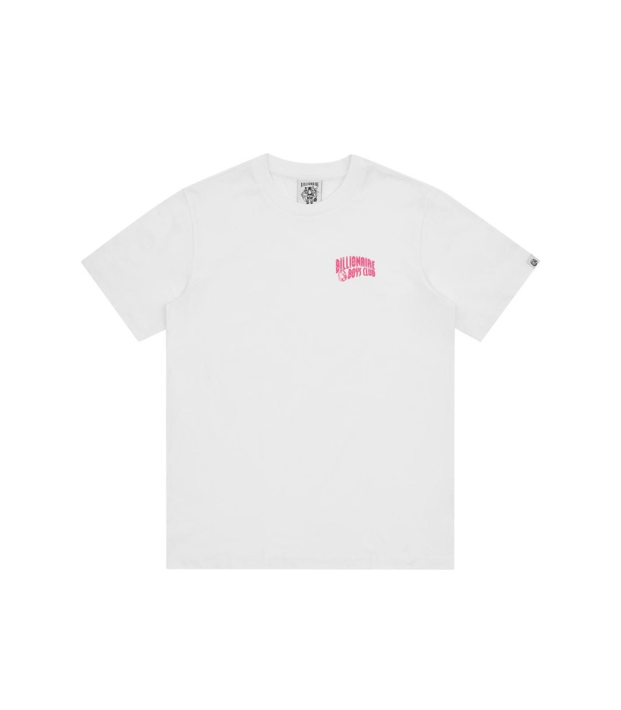 Billionaire Boys Club Classics T-Shirts | Small Arch Logo Highlighter T-Shirt - White/Pink