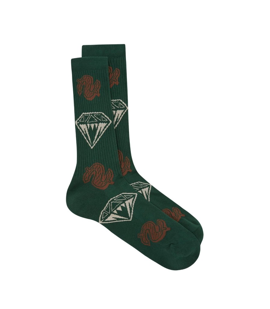 Billionaire Boys Club Pre-Spring '24 Accessories | Diamonds And Dollars Socks - Green