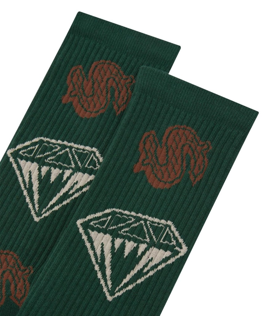 Billionaire Boys Club Pre-Spring '24 Accessories | Diamonds And Dollars Socks - Green