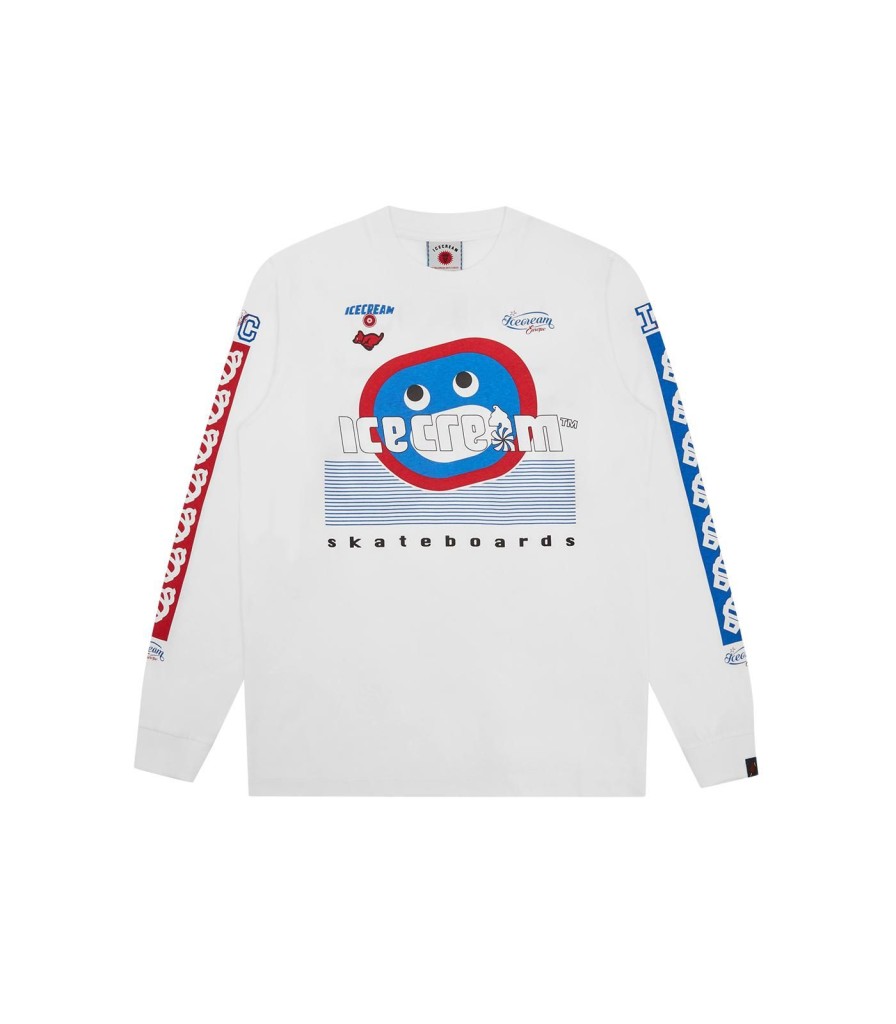 ICECREAM Spring '24 T-Shirts | Racing L/S T-Shirt - White