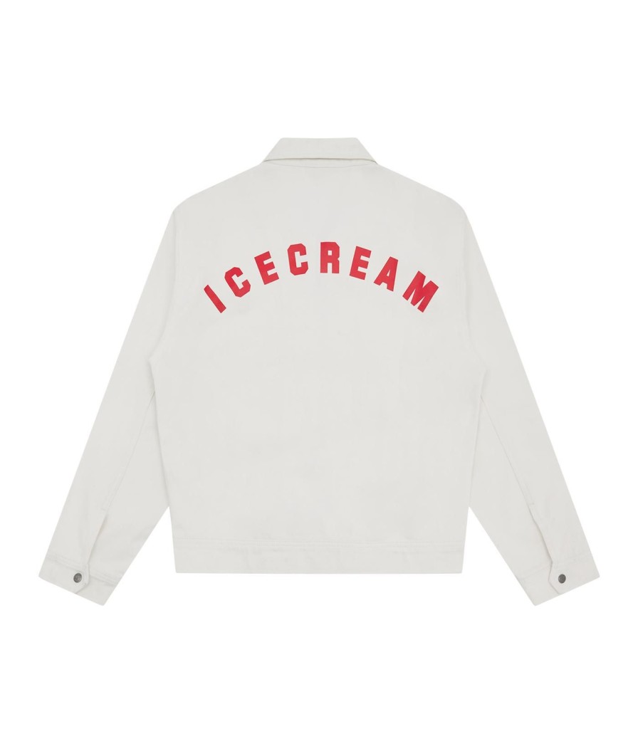 ICECREAM Spring '24 Shirts | Zip Denim Overshirt - White