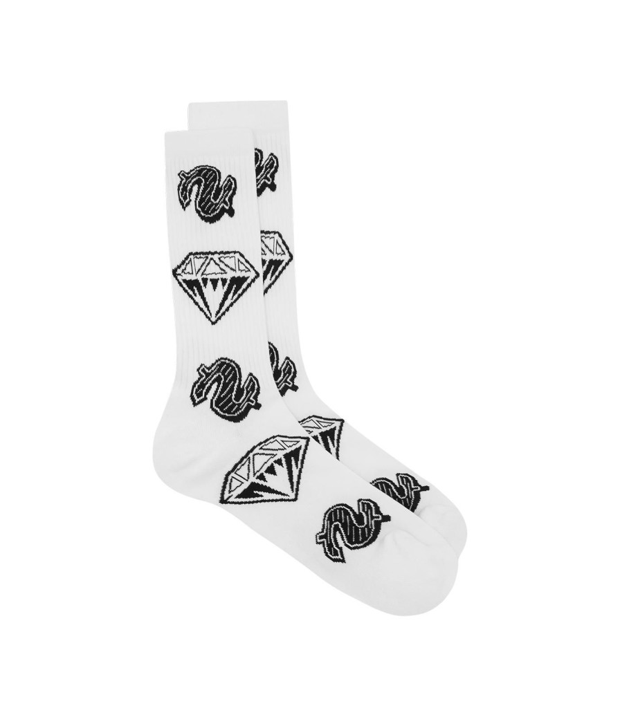 Billionaire Boys Club Pre-Spring '24 Accessories | Diamonds And Dollars Socks - White