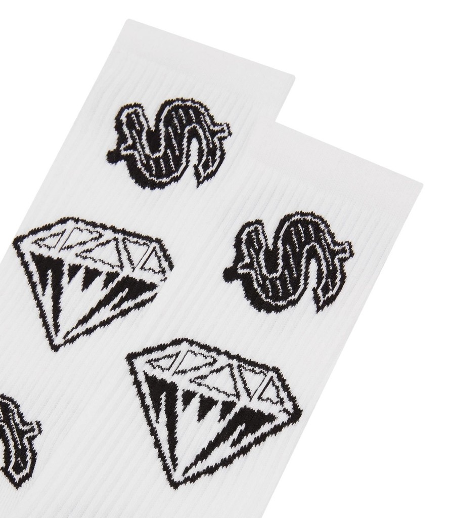 Billionaire Boys Club Pre-Spring '24 Accessories | Diamonds And Dollars Socks - White