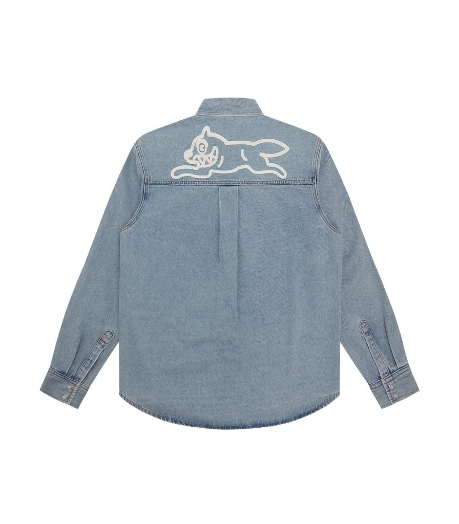 ICECREAM RUNNING DOG DENIM Shirts | Running Dog Denim Shirt - Heavy Wash Blue