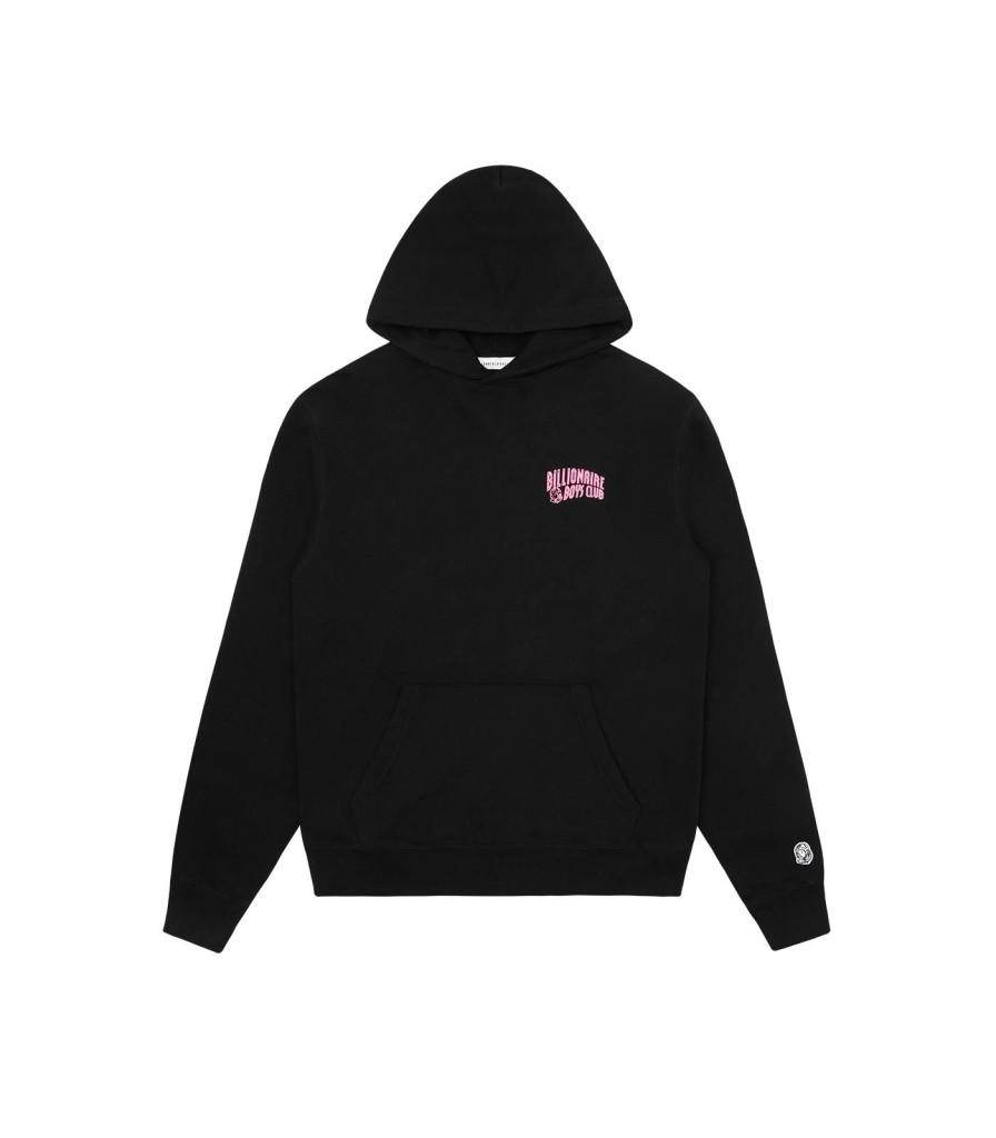 Billionaire Boys Club Classics Hoodies | Small Arch Logo Highlight Popover Hood - Black/Pink