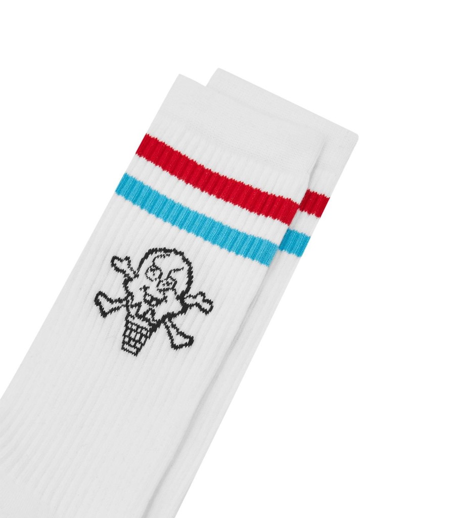 ICECREAM Spring '24 Accessories | Cones And Bones Sports Sock - White