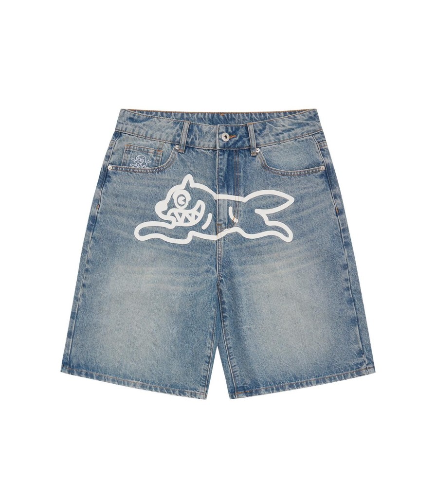 ICECREAM Spring '24 Shorts | Running Dog Denim Shorts - Washed Blue