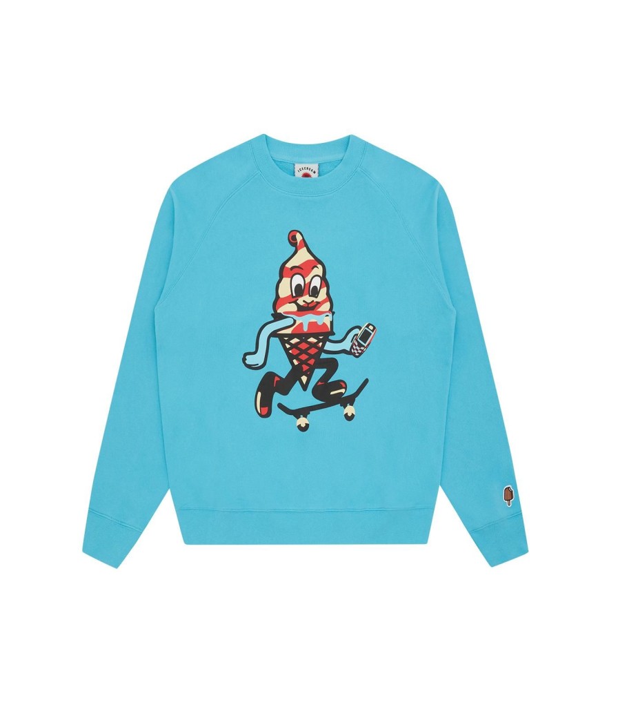 ICECREAM Pre-Spring '24 Sweatshirts | Skate Cone Crewneck - Blue