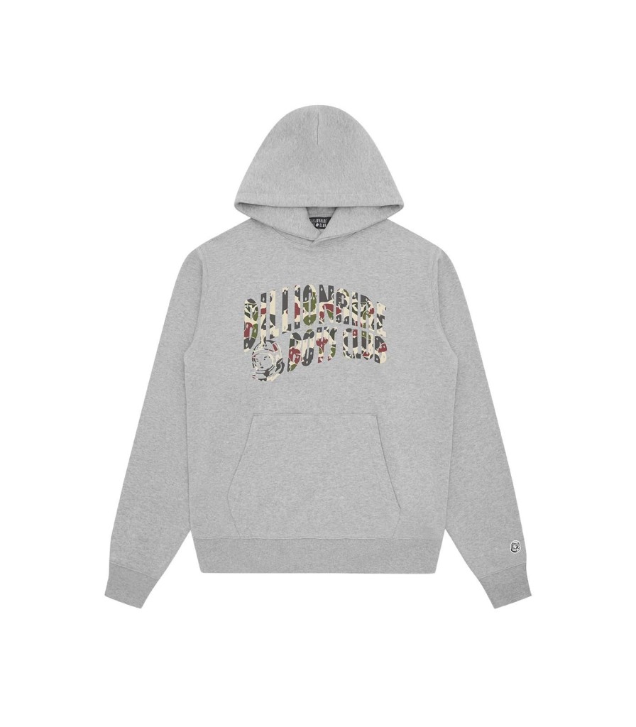 Billionaire Boys Club Pre-Spring '24 Hoodies | Duck Camo Arch Logo Popover Hood - Heather Grey