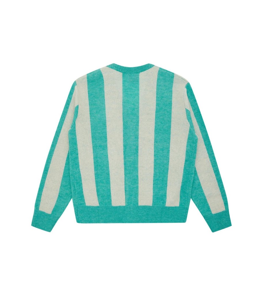 ICECREAM Pre-Spring '24 Knitwear | Striped Knitted Cardigan - Teal Stripe