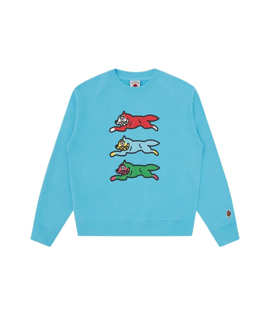 ICECREAM EU EXCLUSIVE Sweatshirts | Triple Running Dog Crewneck - Blue