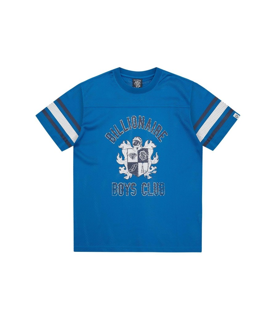 Billionaire Boys Club Spring '24 Shirts & Polos | Crest Logo Mesh Football Shirt - Blue