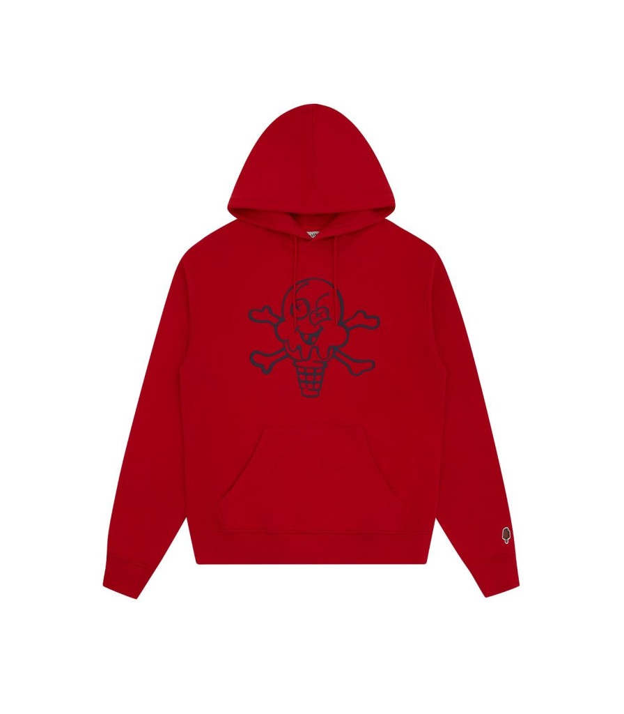 ICECREAM Spring '24 Hoodies | Cones And Bones Popover Hood - Red