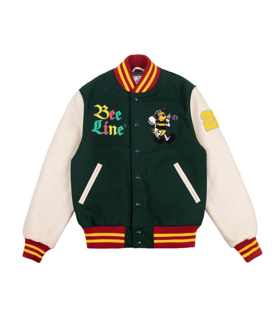 BEE LINE Outerwear | Bee Line Varsity Jacket - Green