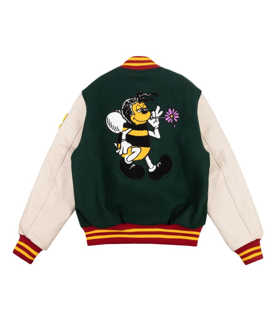 BEE LINE Outerwear | Bee Line Varsity Jacket - Green