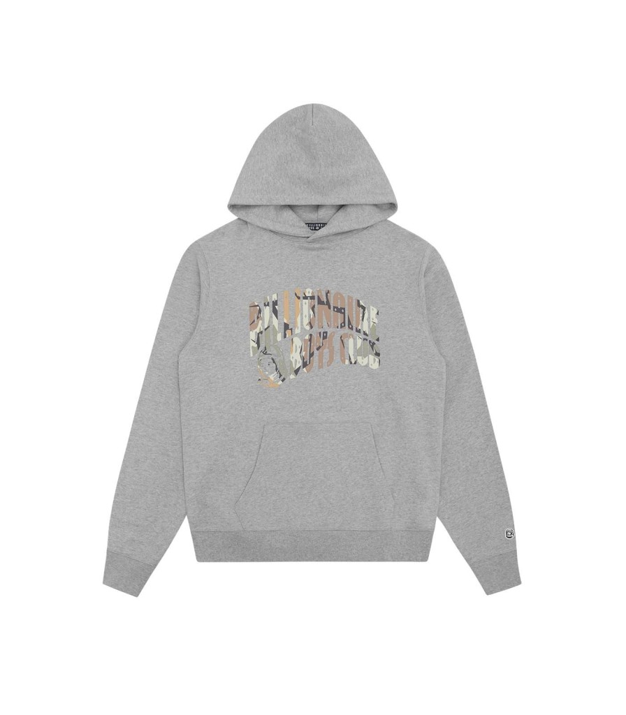 Billionaire Boys Club Spring '24 Hoodies | Camo Arch Logo Popover Hood - Heather Grey