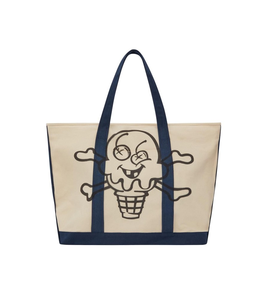 ICECREAM Spring '24 Accessories | Cones And Bones Tote Bag - Ecru/Navy