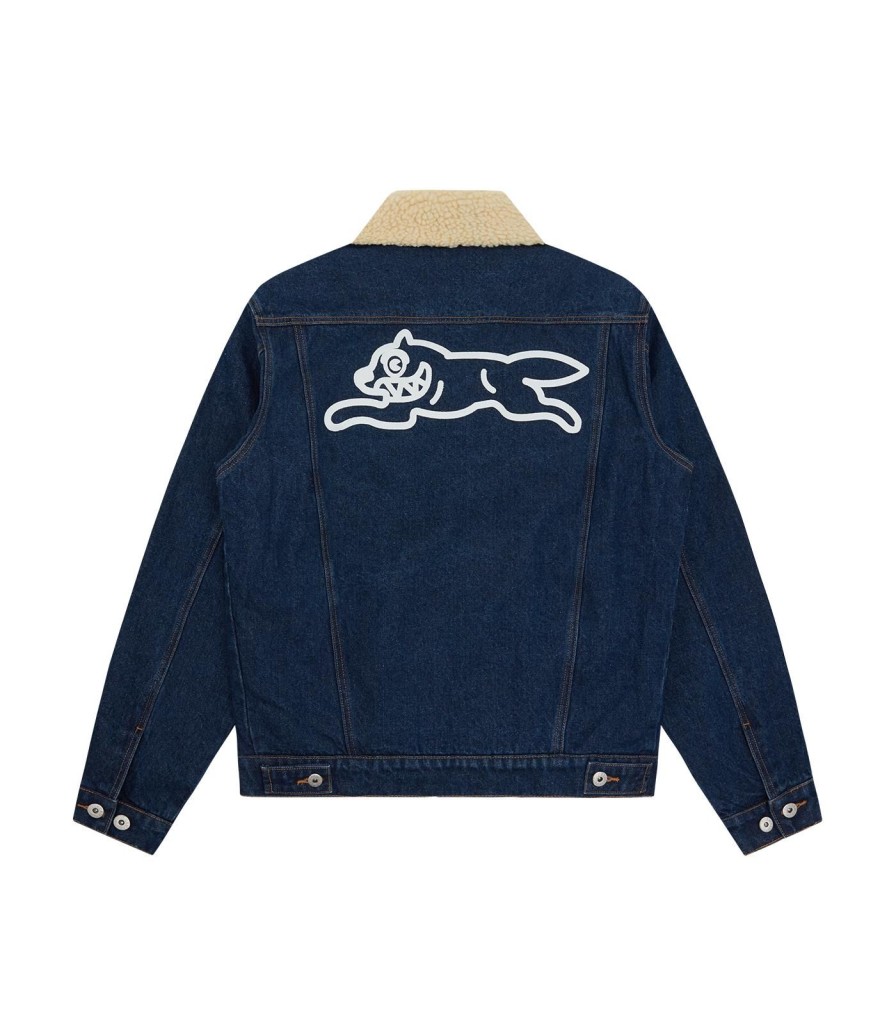 ICECREAM RUNNING DOG DENIM Outerwear | Running Dog Sherpa Trucker Jacket - Indigo