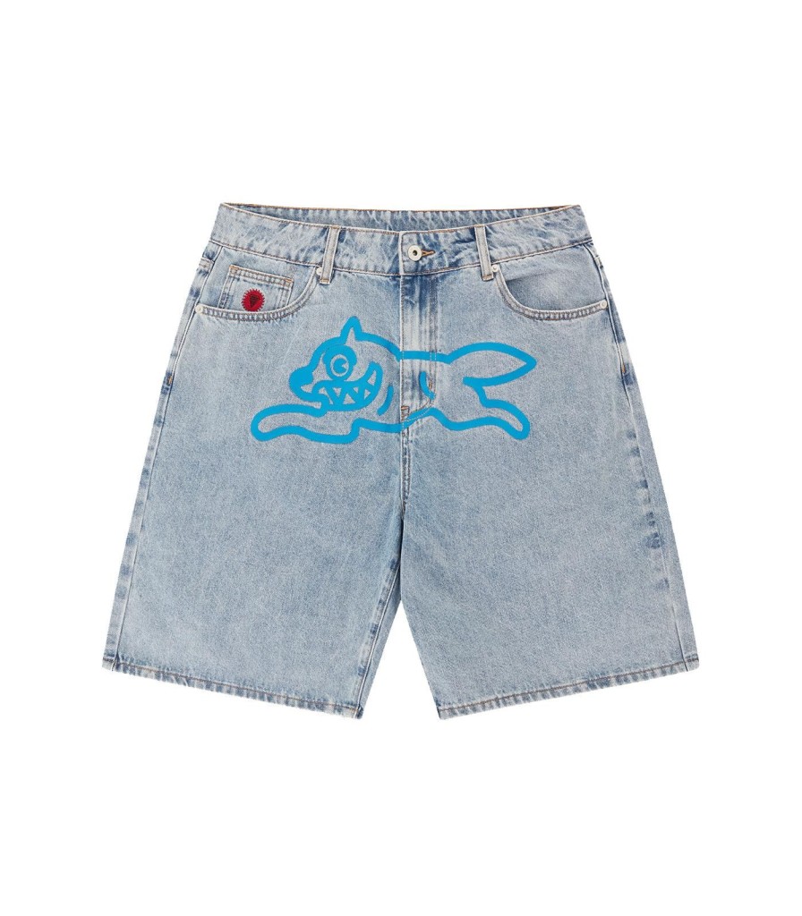 ICECREAM EU EXCLUSIVE Shorts | Running Dog Denim Shorts - Heavy Wash Blue