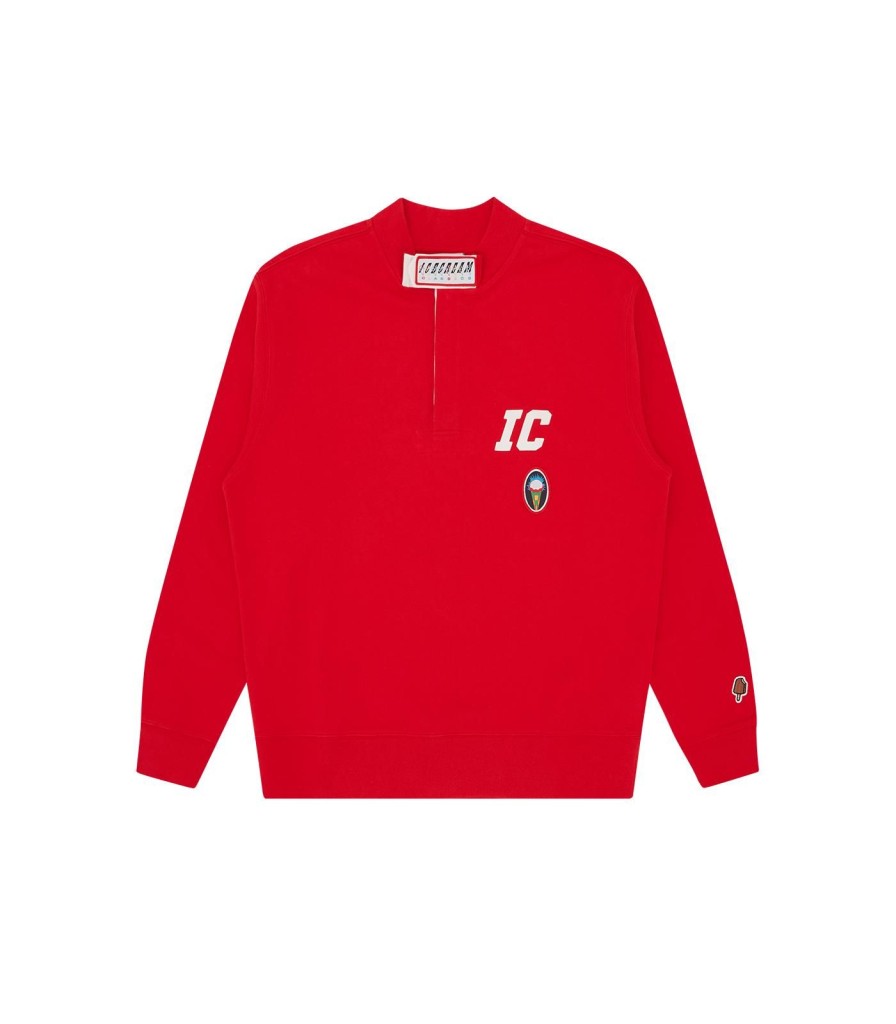 ICECREAM Spring '24 Sweatshirts | Racing Zip Crewneck - Red