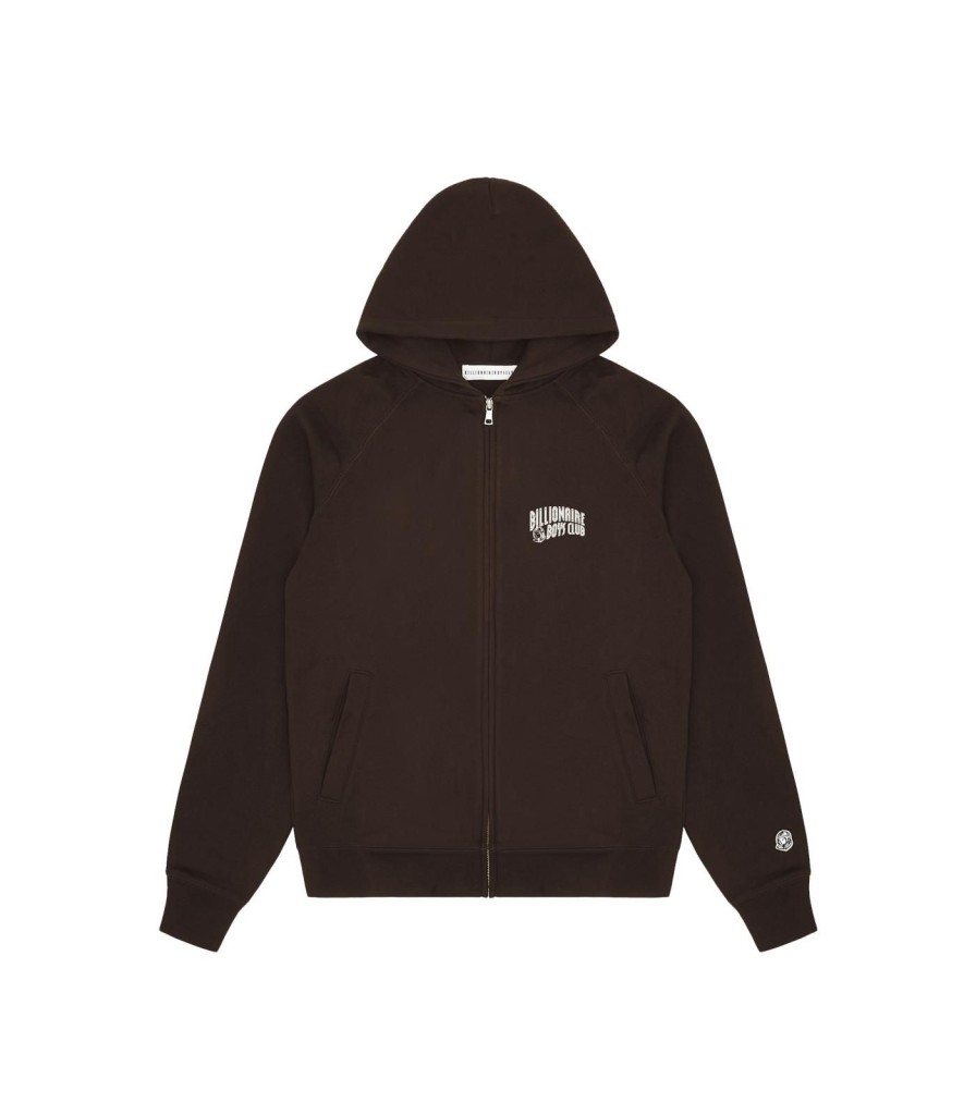 Billionaire Boys Club Classics Hoodies | Small Arch Logo Zip Through - Brown