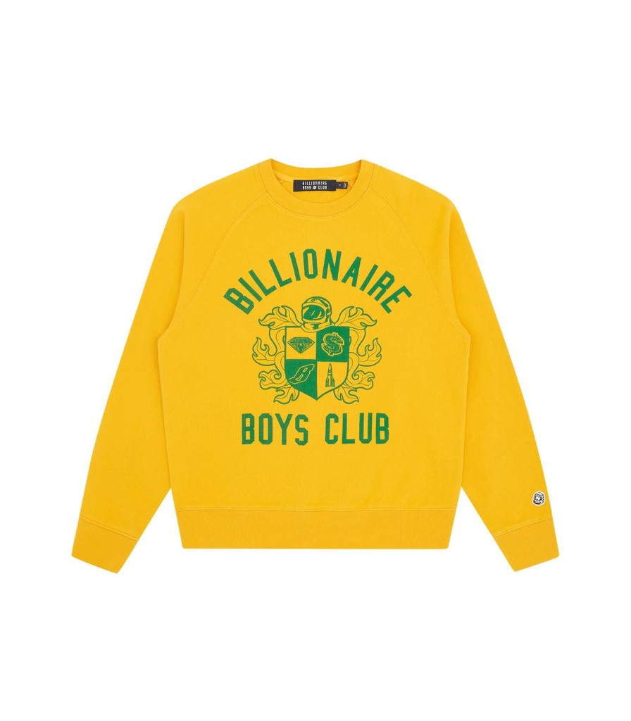 Billionaire Boys Club Spring '24 Sweatshirts | Crest Logo Crewneck - Yellow