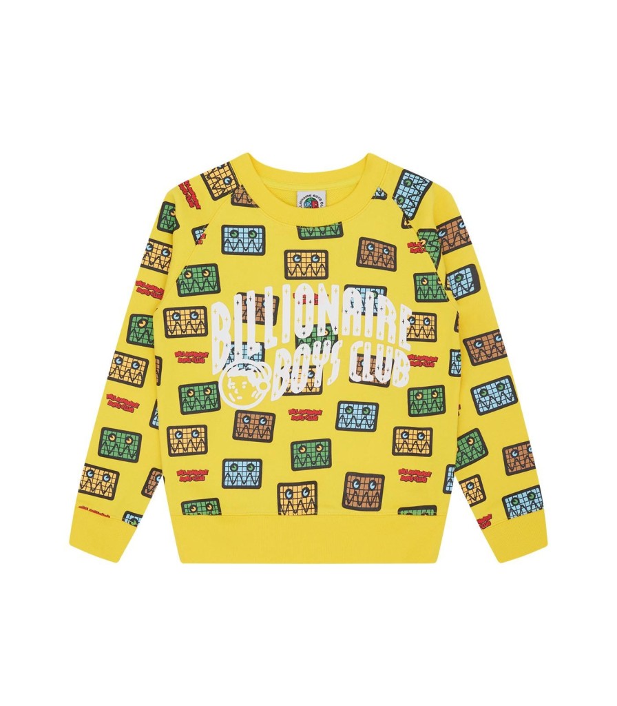 Billionaire Boys Club Kids Kids | Kids Jumble Robot A/O Print Arch Logo Crewneck - Yellow