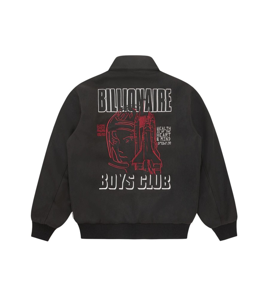 Billionaire Boys Club Spring '24 Outerwear | Collared Varsity Jacket - Black