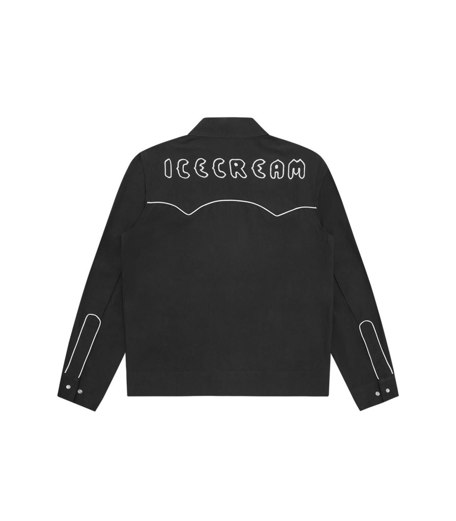 ICECREAM Spring '24 Shirts | Western Embroidered Overshirt - Black