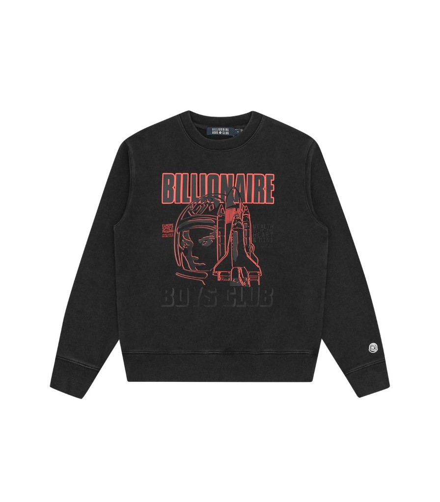 Billionaire Boys Club Spring '24 Sweatshirts | Space Program Crewneck - Black